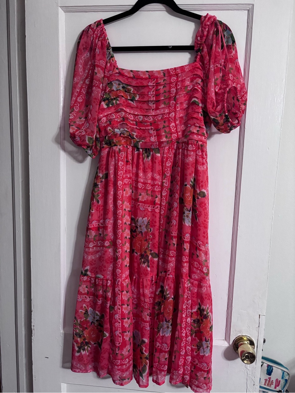 Lauren Conrad Red Floral Midi Dress
